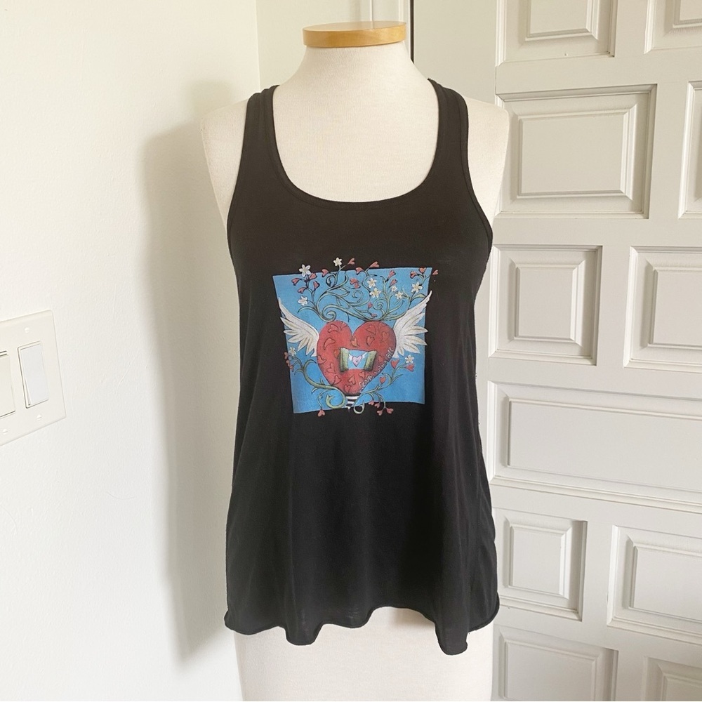 Sawdust Festival in Laguna Beach Black Tank Top Heart with Wings Love Wins All